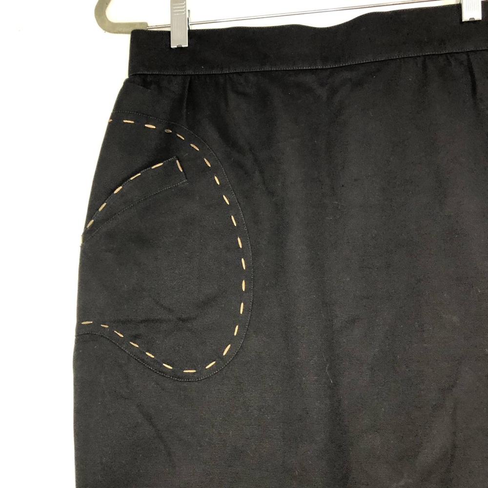 Thierry Mugler Black Cotton Asymmetric Pencil Skirt Sz. EU 44 - Picture 4 of 12